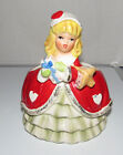 Vintage Valentine Girl Figurine Planter MCM JN-4114 Candy Lady Hearts