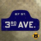 New York Brooklyn 3rd avenue 87th street humpback road sign right 22x12
