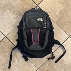 The North Face Women Recon Backpack Daypack Bag Black Pink Flex Vent