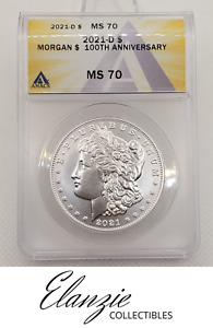2021-D Morgan Dollar 100th Anniversary ANACS MS 70 - D Mint - Tough Coin in MS70