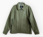 Men's Volcom Burkey Jacket Zip Up Green Mens Sizr XL Casual Logo Pockets Cotton
