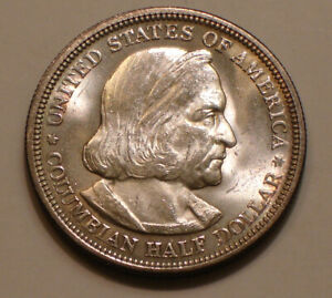 1892 COLUMBIAN Expo Commemorative Half Dollar frosty  Mint LUSTER