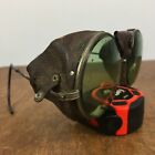Vintage 30s 40s Leather Safety Glasses Goggles Motorcycle Steampunk Green AO