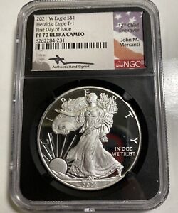 2021-W $1 Silver Eagle T-1 NGC PF70ULTCAM Mercanti Signed  Item # 5242