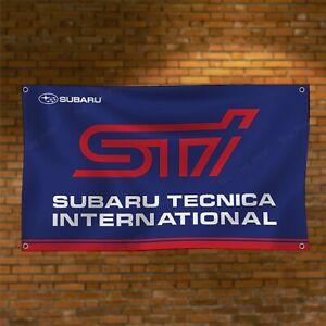 Subaru STI Banner Flag 3x5ft Car Show Street Racing Man Cave Wall Decor Sign