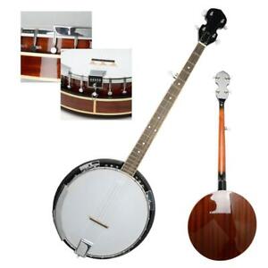 5 String Full Size Sapele & Metal Resonator Banjo with 24 Brackets Closed Back