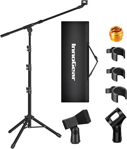 Microphone Stand, Tripod Boom Arm Floor Mic Stand Height Adjustable Heavy Duty w