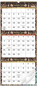 New Listing2024 Wall Calendar - 3 Month Display 3-Month one page Brown