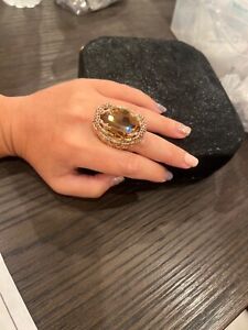 Swarovski Ring large stone Golden Shadow By Michelle Monroe  Size 8
