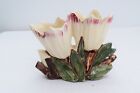 Antique Rare Original McCoy Double Tulip Crocus Art Pottery Vase White Pink USA