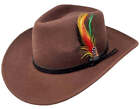 Wide Brim Cowboy 100% Crush-able Wool Felt Outback Wool Fedora Hat