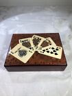 Lacquered Wooden Playing Card Case For 2 Decks. Unbranded. Preowned.