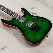 ESP USA M-II FR Guitar, Quilted Maple, EMG 57 / 66 Pickups, Dark Green Sunburst