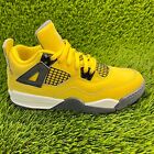 Nike Air Jordan 4 Retro Lightning Boys Size 1Y Athletic Shoes Sneaker BQ7669-700
