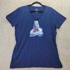 Womens Colorado Avalanche #92 Landeskog Fanatics V Neck T-Shirt Navy Blue Sz 2xl