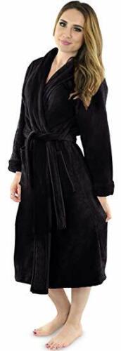 Women Fleece Bath Robe Plush Shawl Collar Spa Robe Soft  Fluffy Lot NY Threads