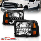 1999-2004 for Ford F250/F350 Superduty Excursion LED Black Harley Headlight (For: 2002 Ford F-250 Super Duty Lariat 7.3L)