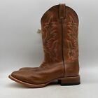 Cody James Mens Brown Leather Square Toe Pull On Western Boots Size 11 EE