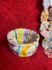 New ListingHandmade Pottery Rainbow Lines Pinch Pot Bowl
