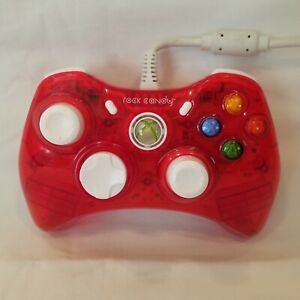 Rock Candy Xbox 360 Controller PDP 037-010 Wired Translucent Red *USED