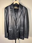Scully $350 Black Lambskin Leather Western Cowboy Blazer Jacket Sz 46 Long XL