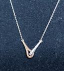 EUC Kay Jewelers 17” Sterling Silver And Rose Gold Genuine diamond necklace