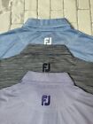 Lot Of 3 FootJoy FJ Mens Short Sleeve Golf Shirt Solid Stretch Athletic Large L