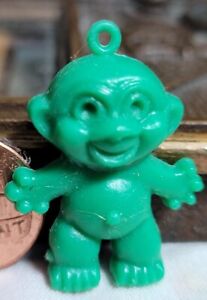 Vintage green plastic TROLL gumball charm prize jewelry