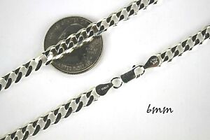 .925 Sterling Silver Cuban Link Chain Necklace 1.5mm ~ 13mm Men Women 16
