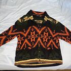 Polo Ralph Lauren Men's Orange Aztec Southwestern Print Shawl Cardigan Sweater