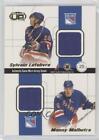 2001-02 Pacific Heads Up Game-Worn Jersey Quads Mike York Adam Graves #25