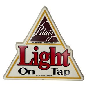 Blatz Beer Light On Tap 1979 Triangle Lighted Advertising Wall Sign