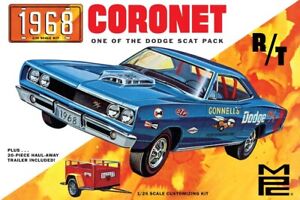 MPC 1968 Dodge Coronet Hardtop w/Trailer 1:25 Model Kit MPC975