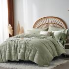 Full Size Comforter Set 7 Pieces,Green Boho Tufted Bedding Comforter Sets in ...
