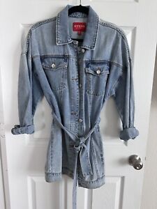 Guess Jean Denim Jacket Belted - Women's Size Small - Distressed