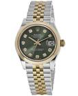 New Rolex Datejust 31 Olive Green Diamond Women's Watch M278243-0030