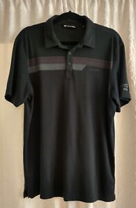 Travis Mathew Shirt Men's Large Black Short Sleeve Polo Collared Logo 1914 Golf