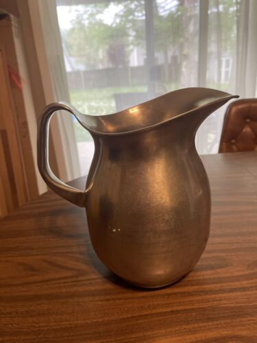 Vollrath stainless steel pitcher Vintage large 10 inches tall American WWII