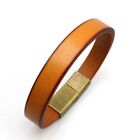 MEN/ Women Classic Orange Genuine Leather Bracelet / Wrist Band Bangle 6