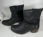 UGG 1010204 Lorraine Waterproof Shearling Snow Black Leather Boots Size 9