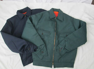 Mens Jacket Coat IKE Work mechanic lined Navy Blue Green Small long 3X 4X NEW