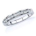 925 Sterling Silver CZ Anniversary Engagement Wedding Bands For Women Size: 5-10