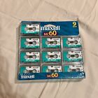 New Listing9 + 1Pack Maxell MC60 60 Minute Blank Audio Microcassettes - Factory Sealed