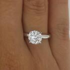 3.5 Ct 4 prong Solitaire Round Cut Diamond Engagement Ring SI2 F White Gold 14k
