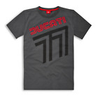 Original Ducati Graphics 77 T-Shirt Retro Shirt Grey New
