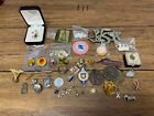 Vintage Pin Jewelry Coin Trinket Lot Of Miscellaneous Items Earrings CV JD