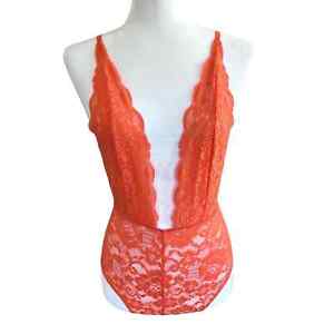 NWT We Are HAH Comin' in HAHT Bodysuit Lace Burnt Orange Free People Size XS