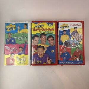 The Wiggles Hoop-Dee-Doo!  Wiggly Wiggly World Wiggle Time Kids VHS Videos Set