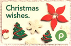 Publix Supermarket Christmas Cookies Poinsettia Tree Snowflakes 2022 Gift Card