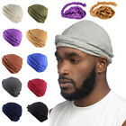 Men Muslim Durag Turban Head Wrap Satin Lined Head Scarf  Hijab Hat Cap Cover↷